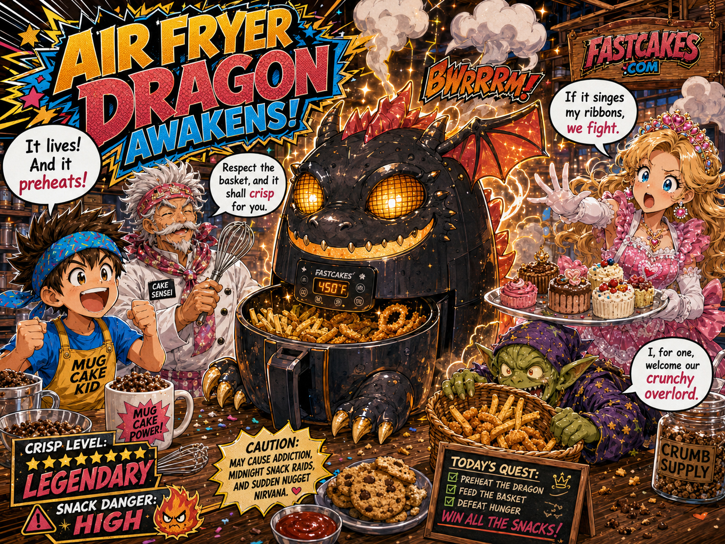 Air fryer dragon awakening for a cake showdown