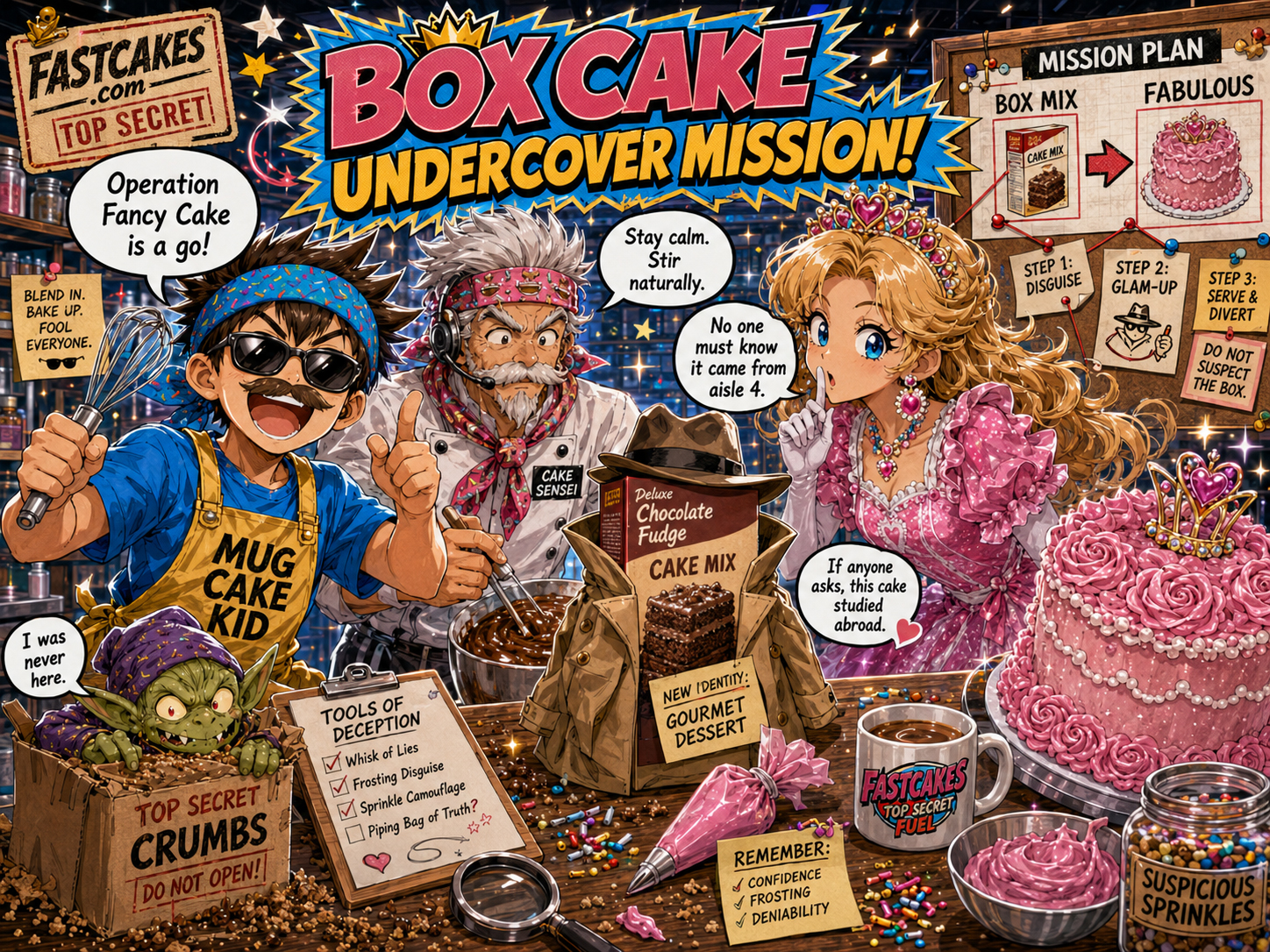 Box cake mix on an undercover dessert mission