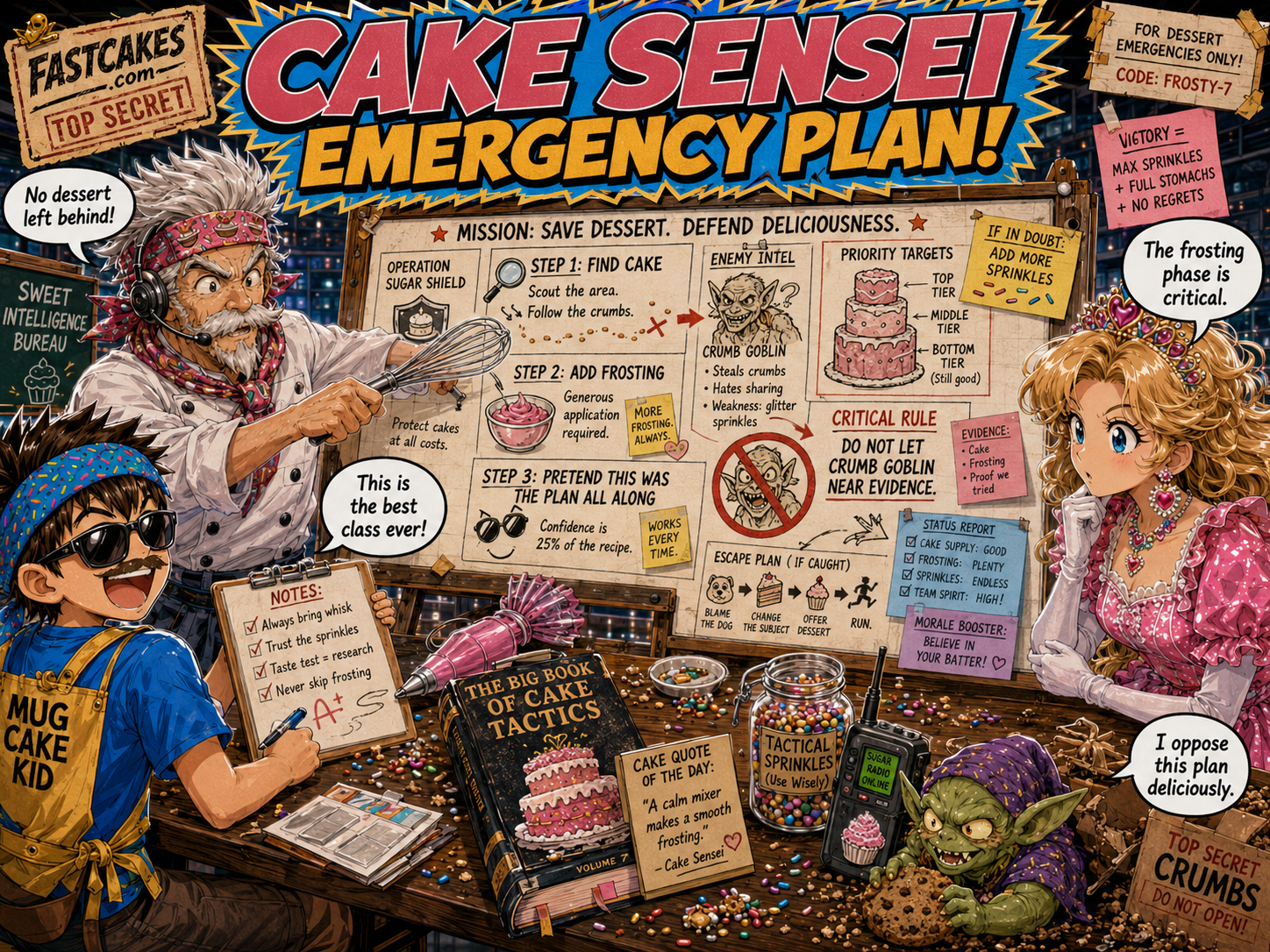 Cake Sensei making a mug cake emergency plan