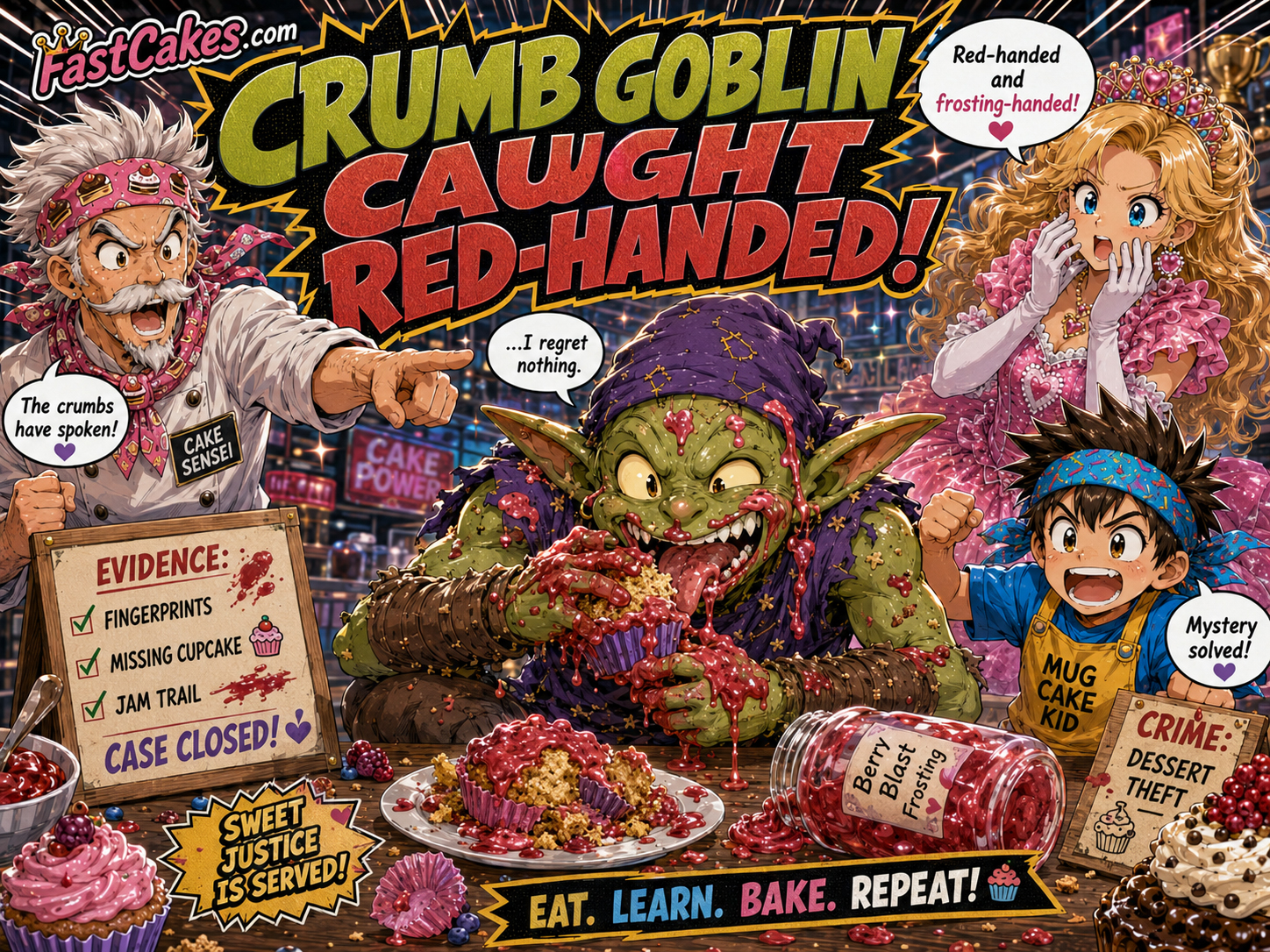 Crumb Goblin caught with dessert evidence