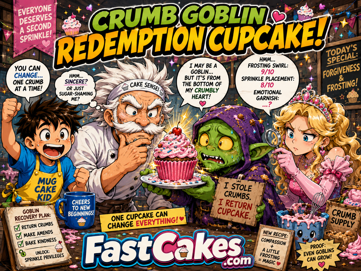 Crumb Goblin receiving one approved redemption cupcake