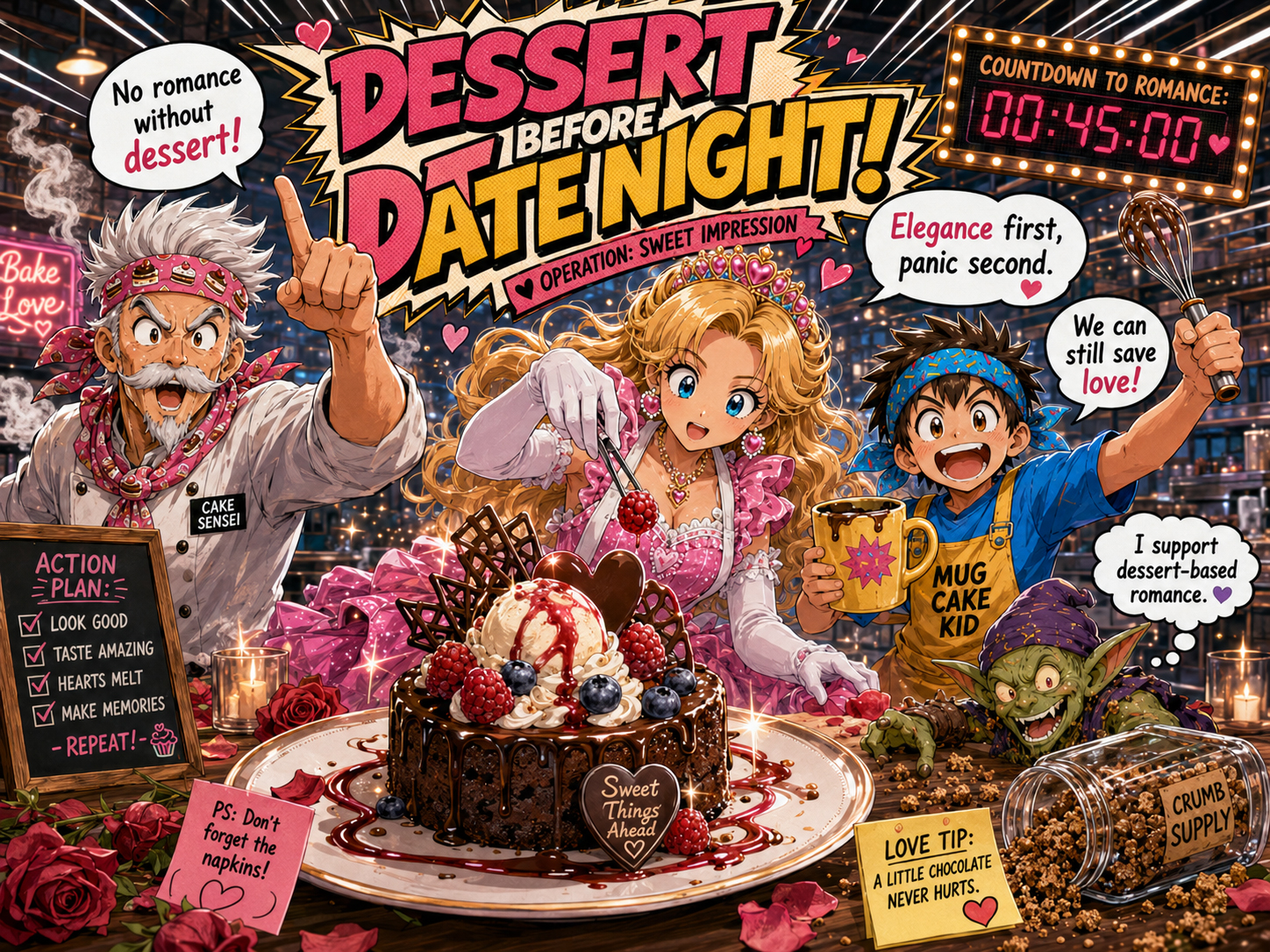 Dessert before date night comic scene