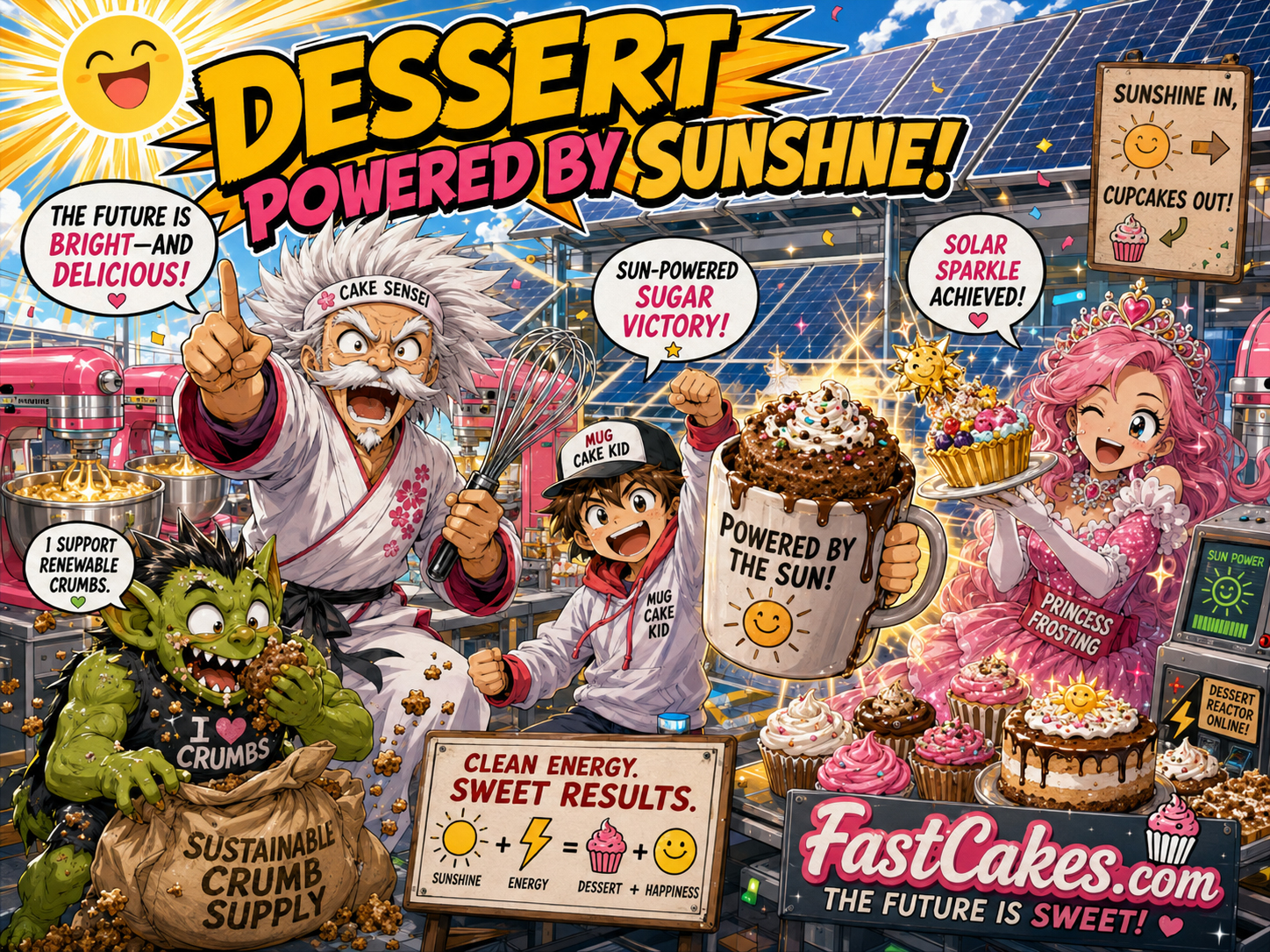 FastCakes dessert powered by sunshine