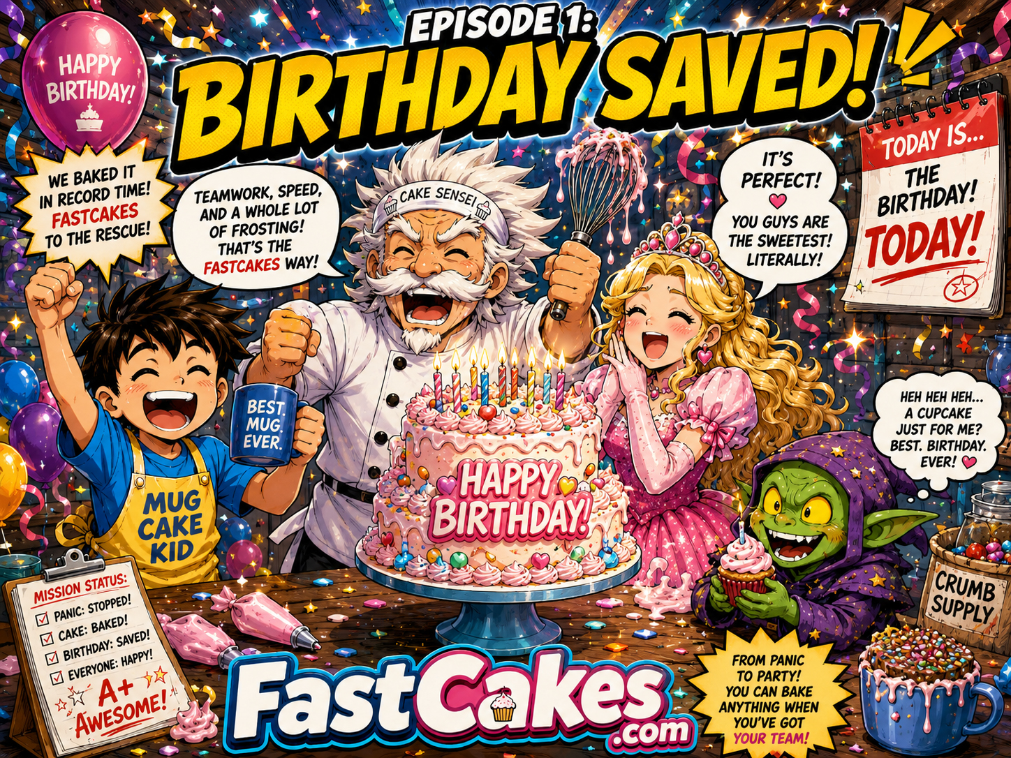 Birthday saved by emergency cake in Episode 1