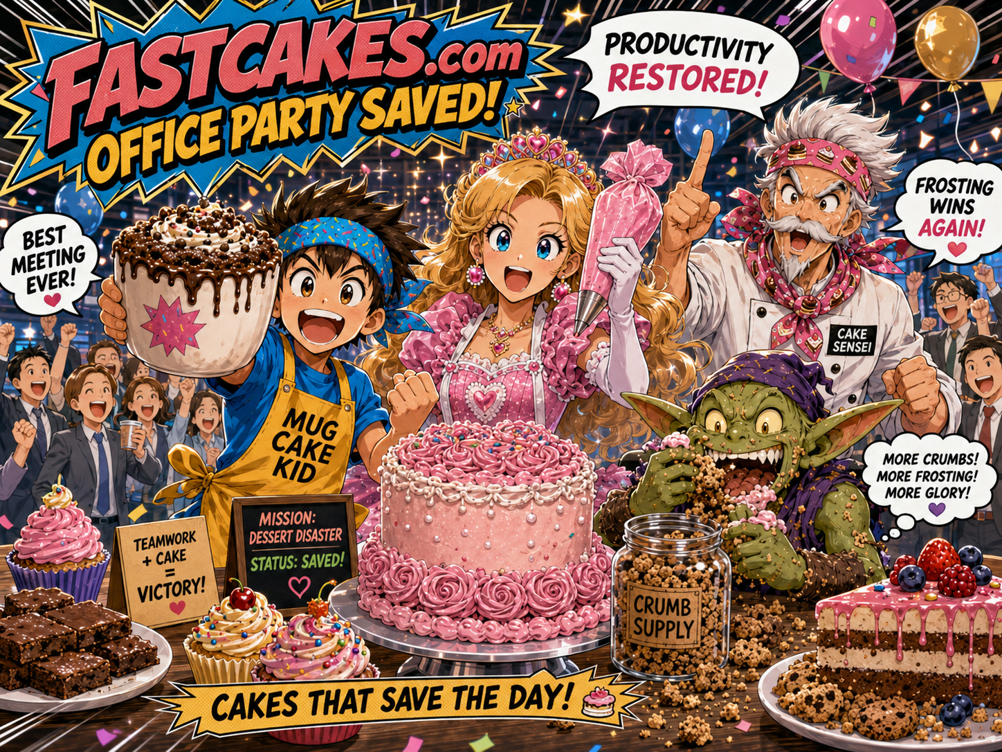 FastCakes team saving an office party with emergency dessert