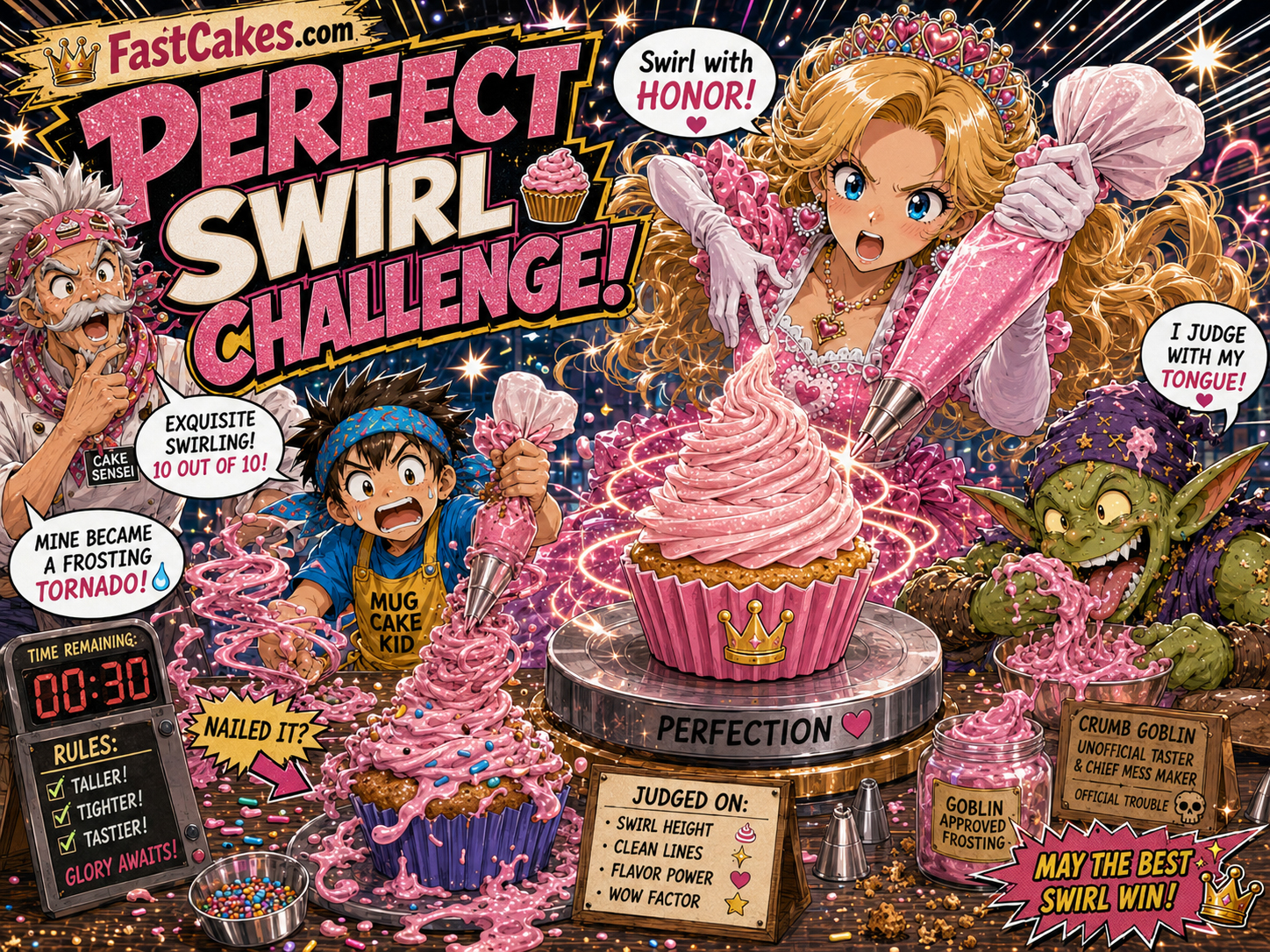 Perfect swirl challenge for cupcakes on the solar-powered cart