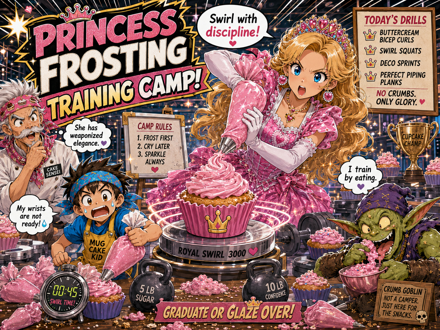 Princess Frosting training the solar cupcake cart crew