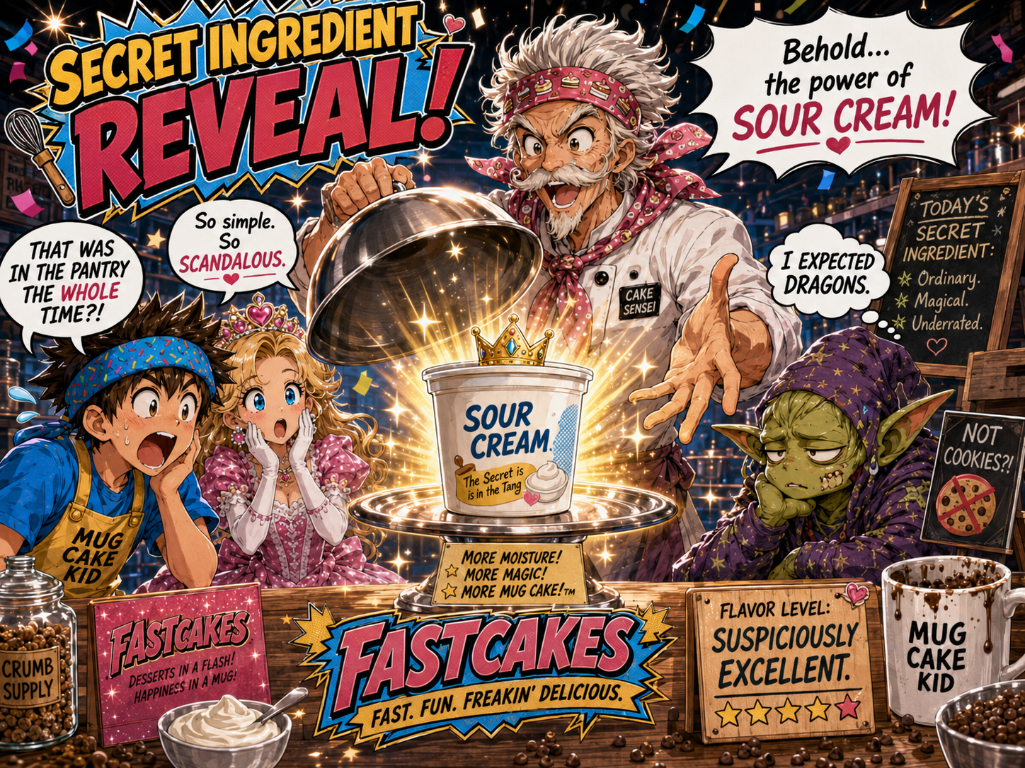 Secret ingredient reveal for a fast dessert