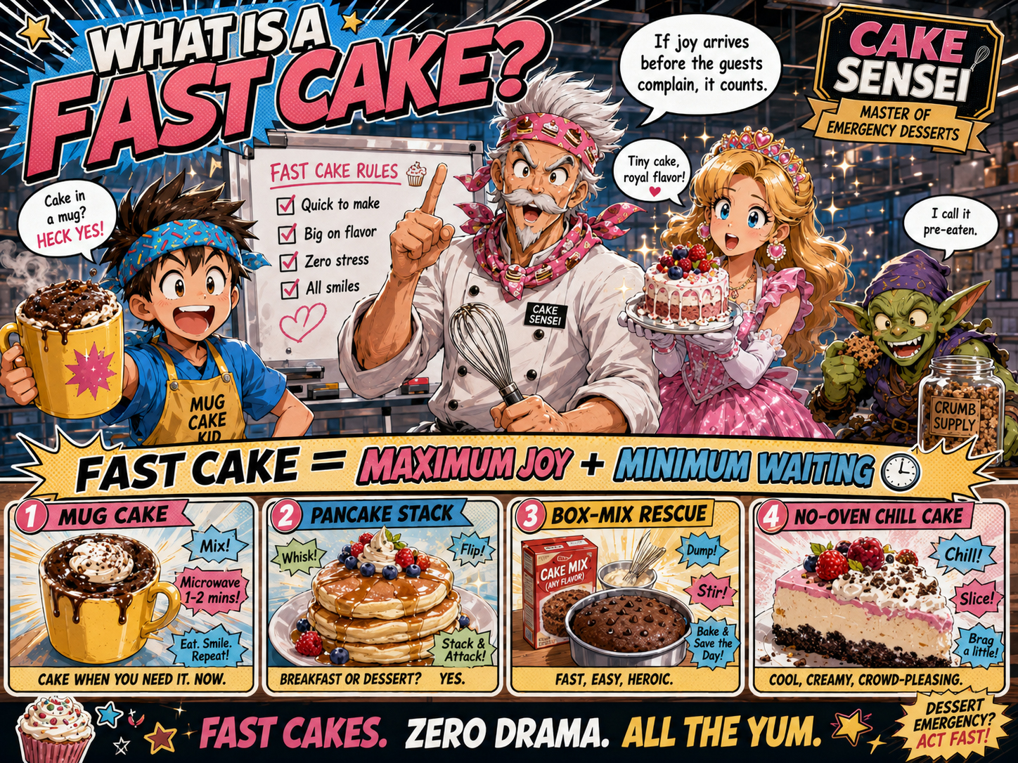 Cake Sensei explaining what makes a dessert a Fast Cake